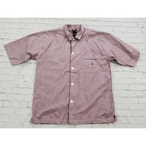 Polo Ralph Lauren Plaid S/S Woven Pajama Top Red Blue White L088 MENS SIZE L
